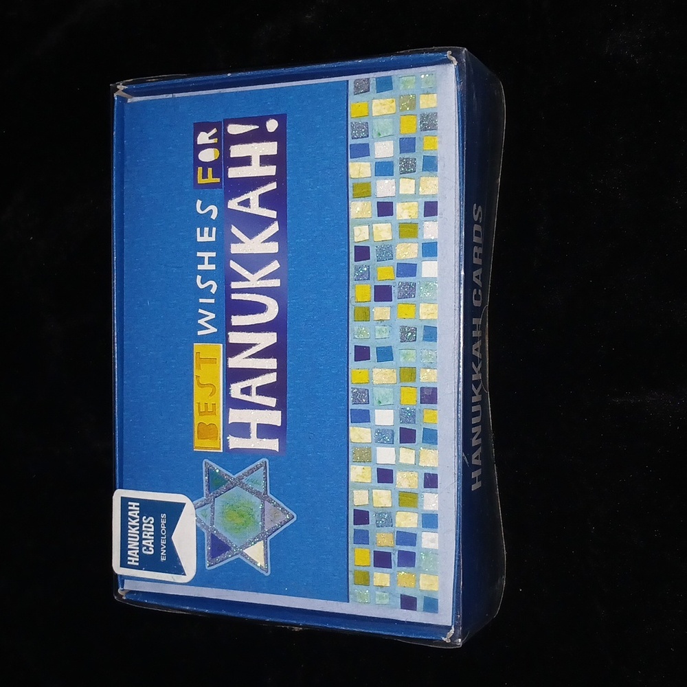 Hanukkah 16 Cards Best Wishes For Hanukkah blue white with Envelope NIP